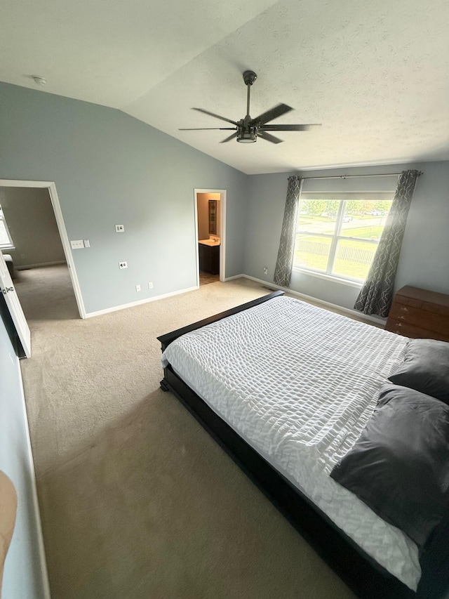 8287 Falkirk Dr, Indiana, IN 46123 - carpeted bedroom with vaulted ceiling, baseboards, and ceiling fan