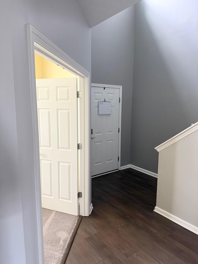 8287 Falkirk Dr, Indiana, IN 46123 - foyer entrance featuring dark wood-type flooring and baseboards