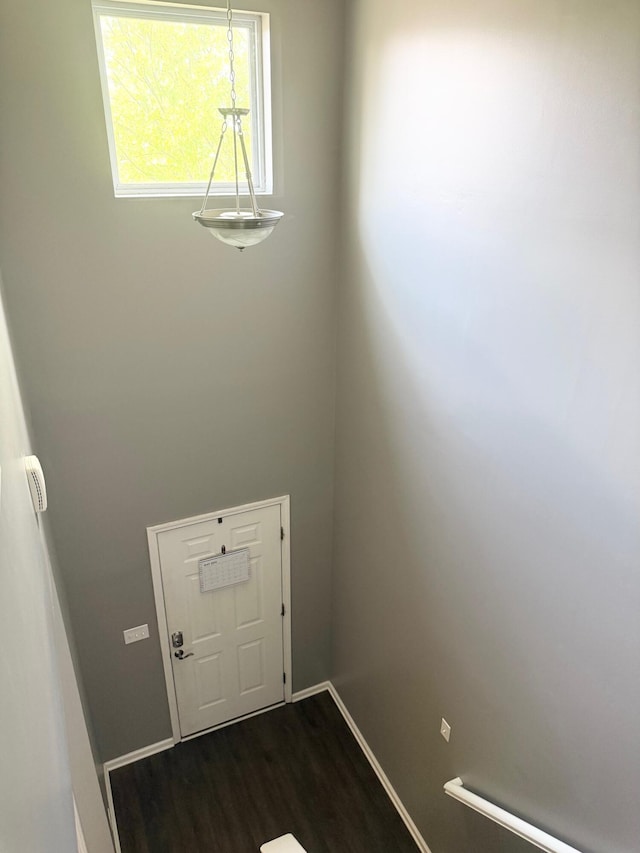 8287 Falkirk Dr, Indiana, IN 46123 - doorway to outside featuring dark wood-style flooring and baseboards