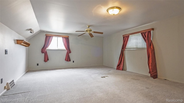 3446 17th St, Wyandotte, MI 48192 - additional living space featuring carpet flooring, ceiling fan, and lofted ceiling
