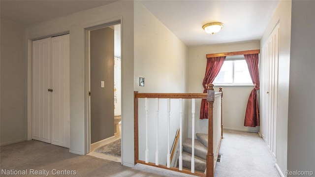 3446 17th St, Wyandotte, MI 48192 - hall featuring carpet and baseboards