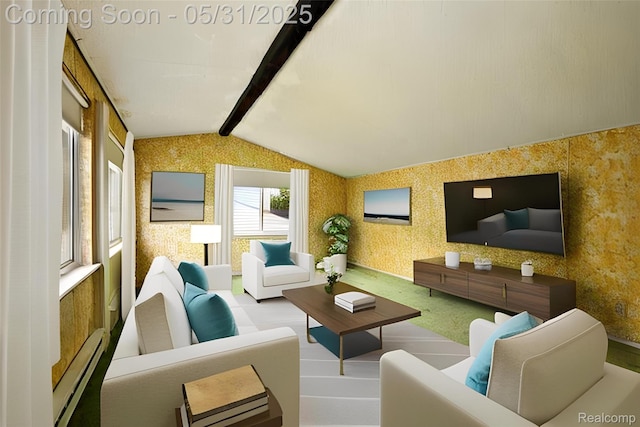 14846 Lakewood Dr, Plymouth, MI 48170 - living room featuring carpet flooring and wallpapered walls