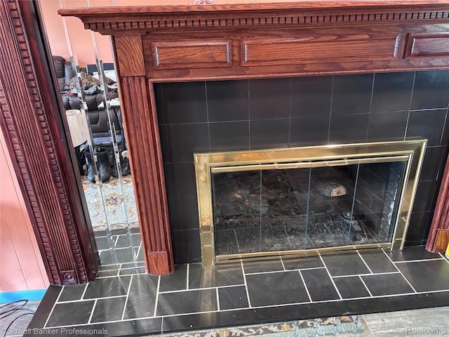 5550 25 Mile Rd, Shelby Twp, MI 48316 - detailed view of a tile fireplace