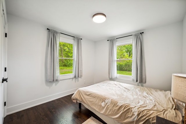 6185 N Shore Dr, Coloma, MI 49038 - bedroom with dark wood finished floors and baseboards