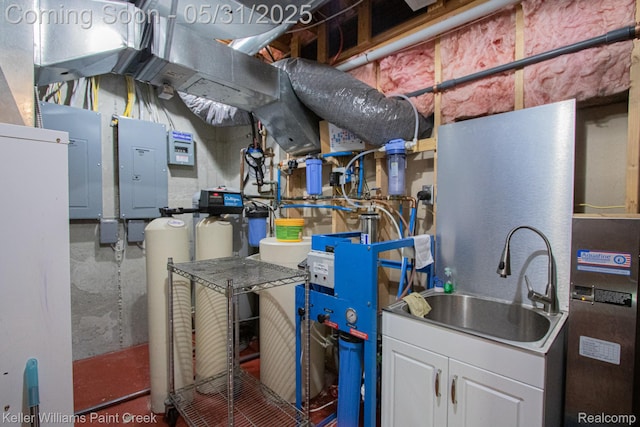 72755 Solanus Dr, Bruce, MI 48065 - utilities with electric panel and a sink