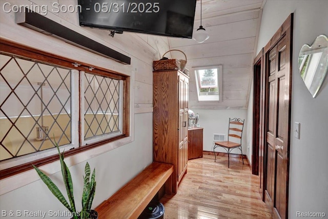 6624 Jefferson Rd, North Branch, MI 48461 - mudroom with light wood-style flooring and wooden walls