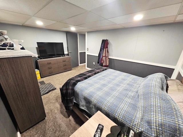 10040 S Reese Rd, Birch Run, MI 48415 - carpeted bedroom featuring a drop ceiling and recessed lighting
