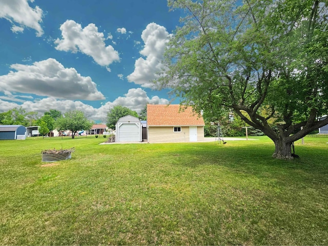 10040 S Reese Rd, Birch Run, MI 48415 - view of grassy yard with an outbuilding and a detached garage
