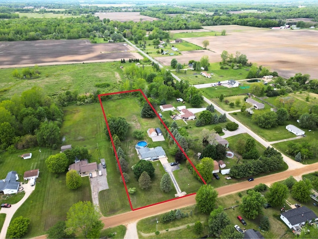 10040 S Reese Rd, Birch Run, MI 48415 - overview of rural landscape with property parcel outlined