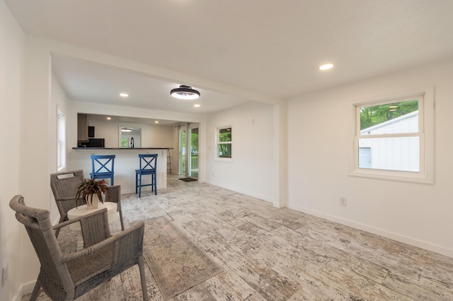 3687 111th Ave, Allegan, MI 49010 - living area with recessed lighting, baseboards, and wood finished floors