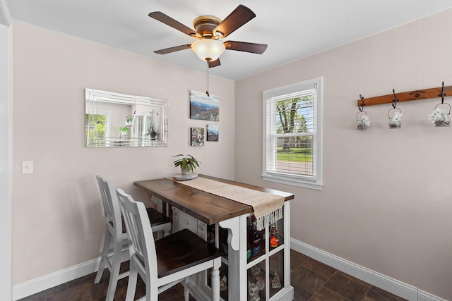 113 Greenleaf St, Onsted, MI 49265 - dining area featuring baseboards and ceiling fan