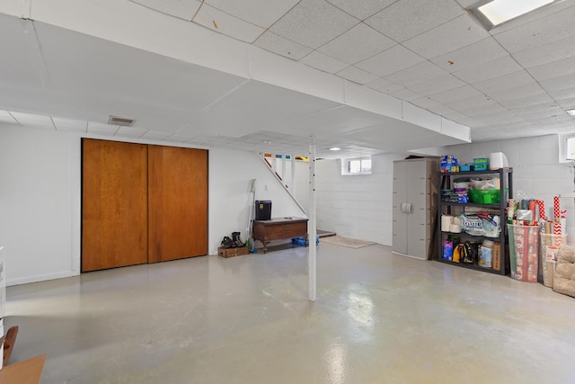 113 Greenleaf St, Onsted, MI 49265 - basement with a paneled ceiling