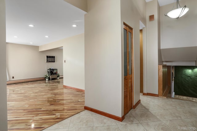 4173 Brandywyne Dr, Troy, MI 48098 - hall featuring recessed lighting, baseboards, and light tile patterned floors