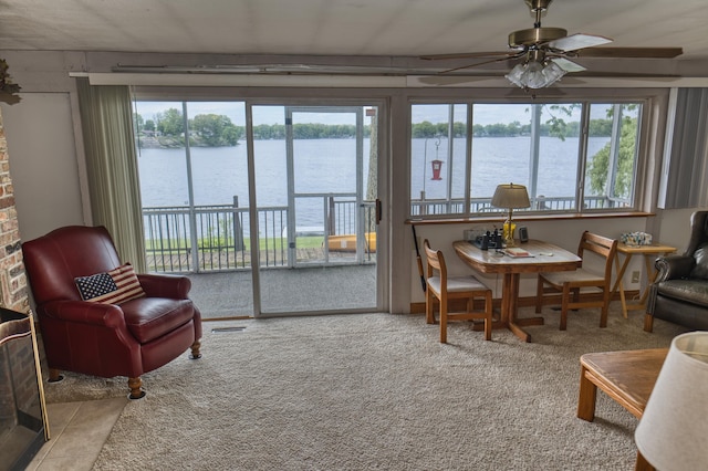 1352 Haughey Dr, Union City, MI 49094 - sunroom with healthy amount of natural light and a water view