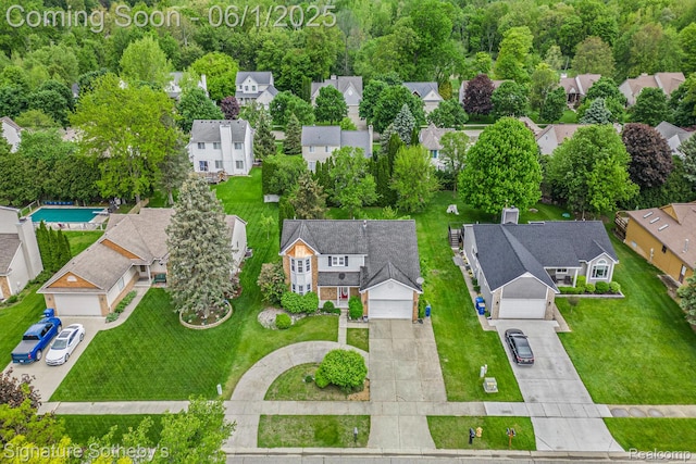 7674 Woodside Pl, Waterford, MI 48327 - aerial perspective of suburban area