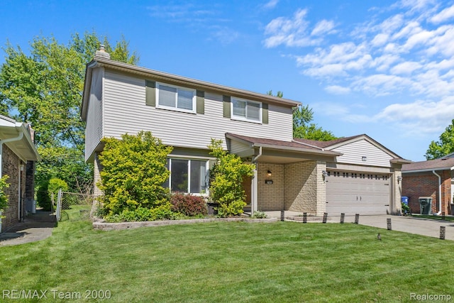 7485 Pointe Dr, Canton, MI 48187 - traditional-style house with driveway, brick siding, and a garage