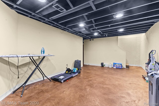 7485 Pointe Dr, Canton, MI 48187 - exercise room featuring baseboards