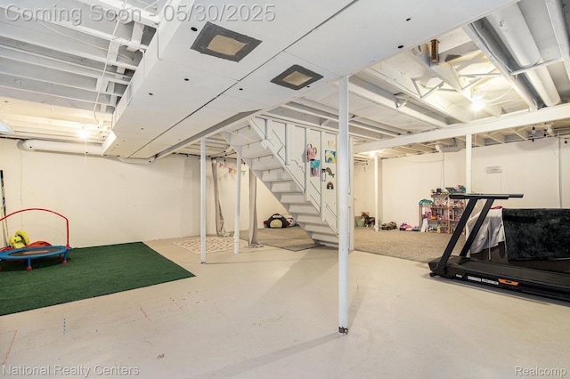 44947 Partridge Dr, Plymouth, MI 48170 - unfinished basement with stairway