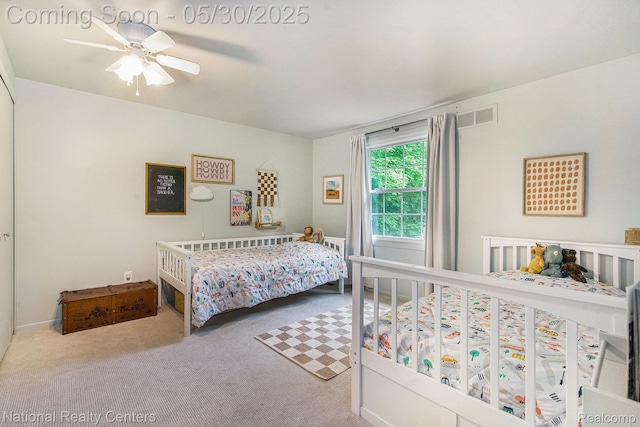 44947 Partridge Dr, Plymouth, MI 48170 - bedroom with carpet flooring and a ceiling fan