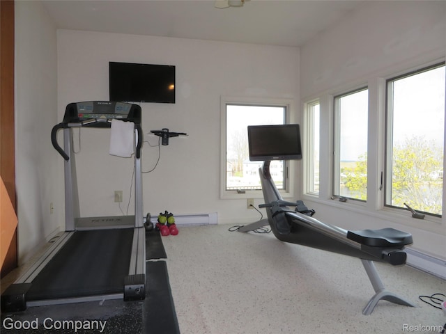 3129 Midshipman, Au Gres, MI 48703 - workout room featuring a baseboard radiator