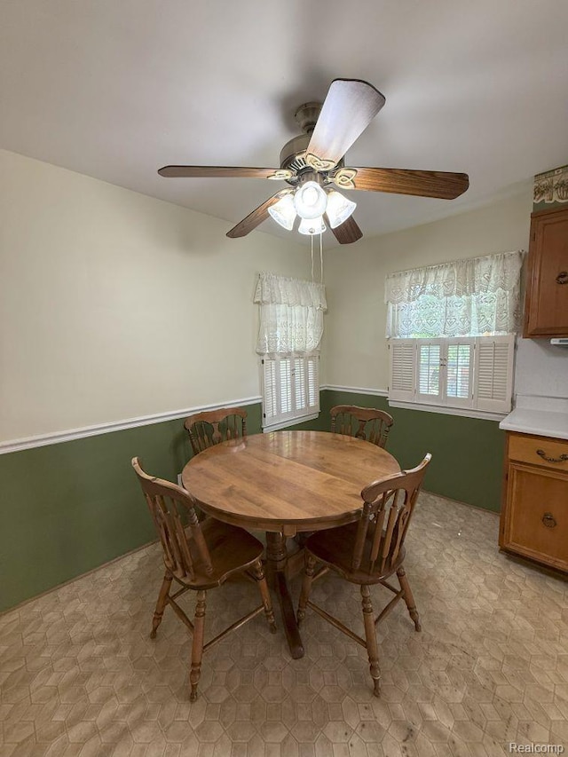 4017 Woodworth St, Dearborn, MI 48126 - dining space featuring ceiling fan and light floors