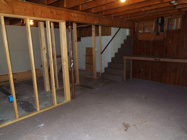 407 Doty St, Leslie, MI 49251 - unfinished below grade area with stairs