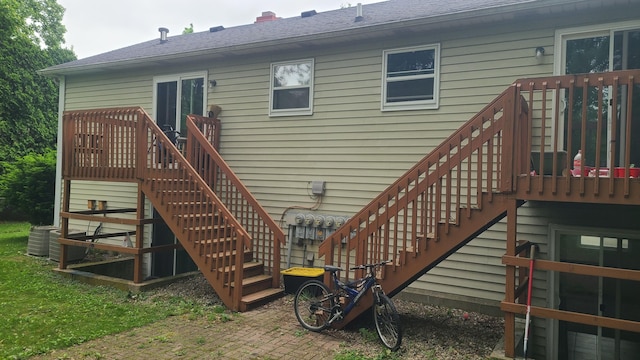 1828-1830 Winton, Kalamazoo, MI 49001 - rear view of property with stairs, a deck, and central AC