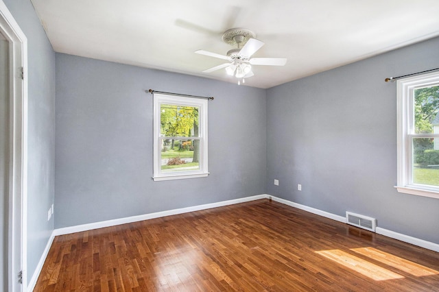 1804 Lakeway Ave, Kalamazoo, MI 49001 - unfurnished room with wood finished floors, ceiling fan, and baseboards