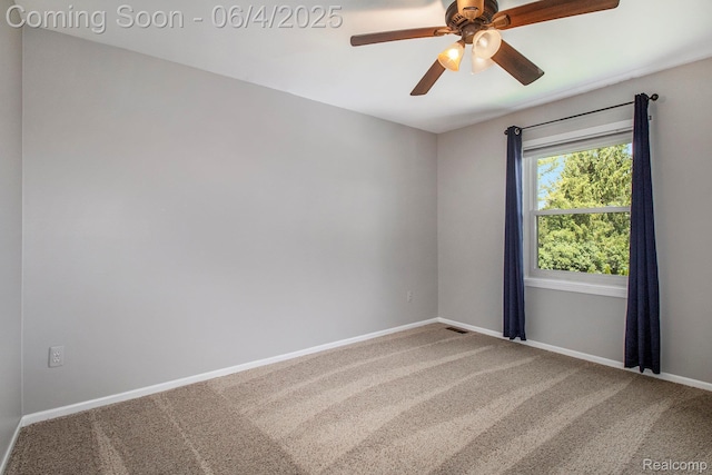 155 Woodridge Ct, Oxford, MI 48371 - unfurnished room with carpet, a ceiling fan, and baseboards