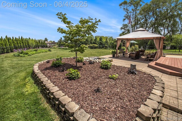 155 Woodridge Ct, Oxford, MI 48371 - view of yard featuring a gazebo and a wooden deck