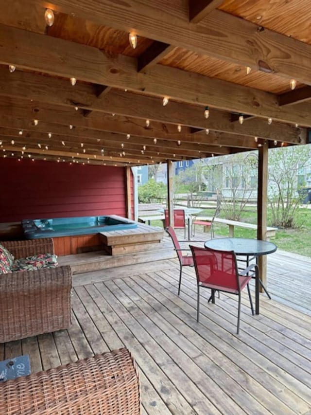 724 Wilson St, South Haven, MI 49090 - wooden deck featuring outdoor dining space