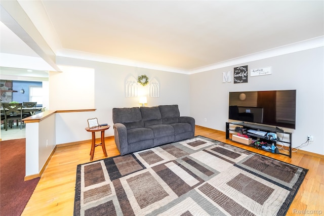 11523 Jenny Dr, Warren, MI 48093 - living room with wood finished floors and crown molding