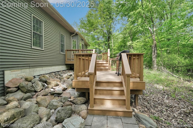5257 Brookshire Dr, Almont, MI 48003 - wooden terrace with stairs