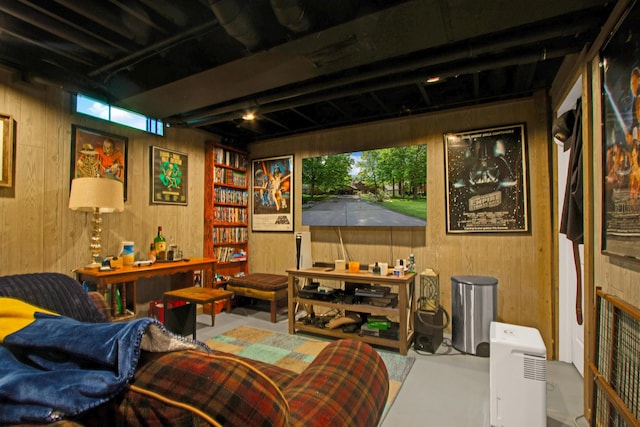1330 Kings Carriage Rd, Grand Blanc, MI 48439 - living room with wooden walls and plenty of natural light