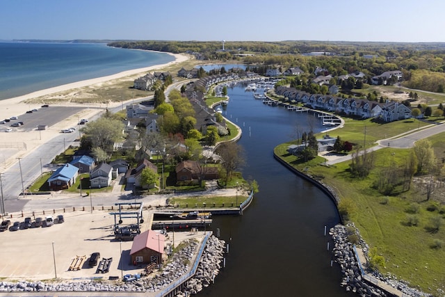 70 Spinnaker Dr, Manistee, MI 49660 - aerial overview of property's location with a nearby body of water