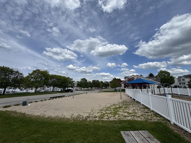 70 Spinnaker Dr, Manistee, MI 49660 - view of yard featuring a gazebo and volleyball court