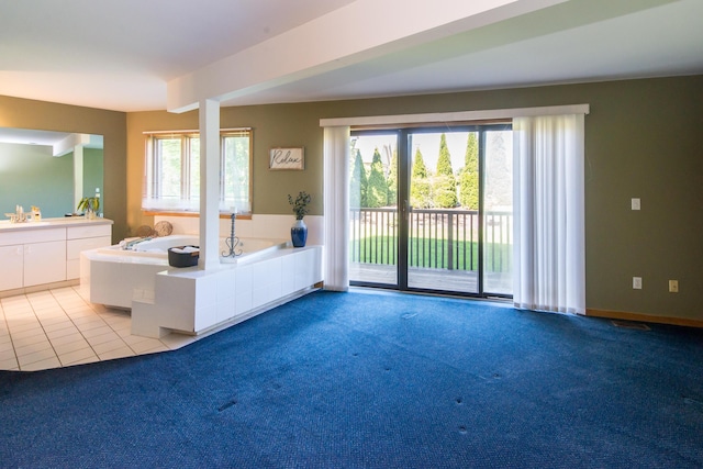 3007 Cedarbrook Rd, Ann Arbor, MI 48105 - carpeted living room with a sink and healthy amount of natural light