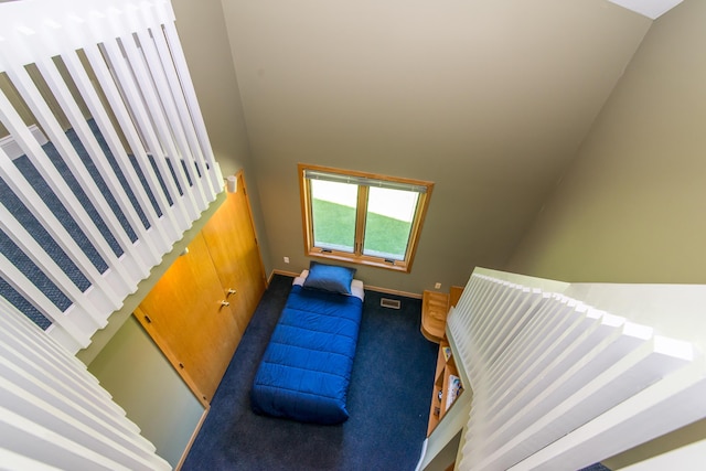 3007 Cedarbrook Rd, Ann Arbor, MI 48105 - stairway with carpet, baseboards, and a high ceiling