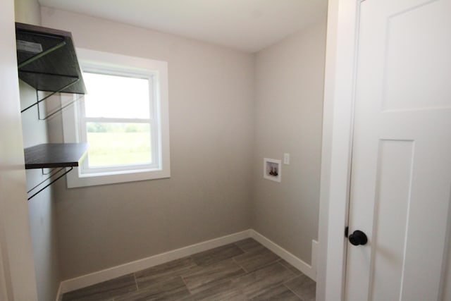 10141 S 33rd St, Vicksburg, MI 49097 - laundry area with washer hookup and dark wood-style floors