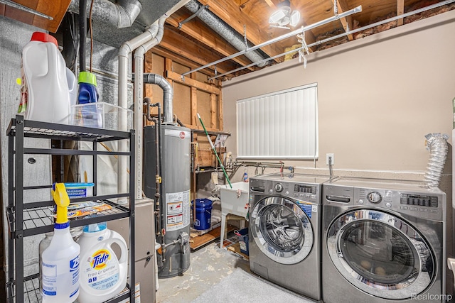 34354 Crosley St, Clinton Township, MI 48035 - laundry room with separate washer and dryer and gas water heater