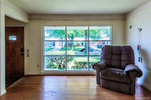 1019 Symes Ct, Royal Oak, MI 48067 - living area with wood finished floors and baseboards