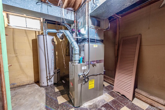 1019 Symes Ct, Royal Oak, MI 48067 - utility room featuring gas water heater and heating unit