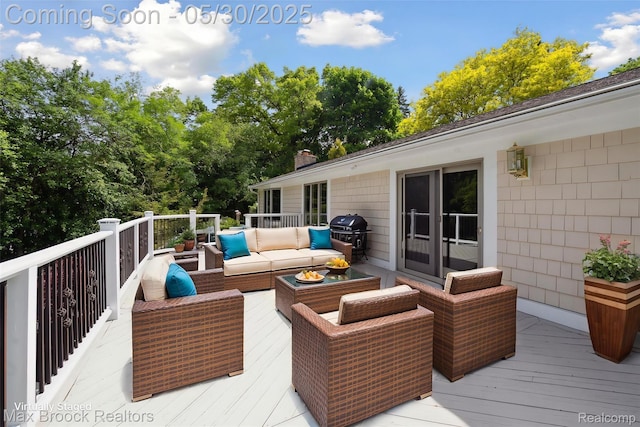 4335 Queens Way, Bloomfield Hills, MI 48304 - wooden deck with an outdoor hangout area and area for grilling