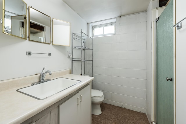 1134 Meadowbrook Ave, Ann Arbor, MI 48103 - bathroom with toilet, a walk in shower, and vanity