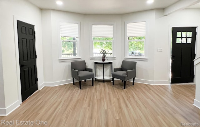 3461 Sheridan St, Detroit, MI 48214 - foyer entrance with baseboards, light wood-style floors, plenty of natural light, and recessed lighting