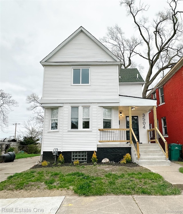 3504 Townsend St, Detroit, MI 48214 - view of front of house featuring covered porch