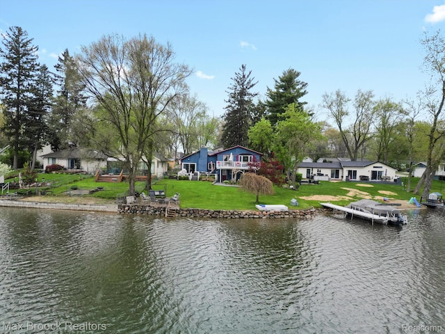 9431 Mandon Rd, White Lake, MI 48386 - water view featuring a boat dock