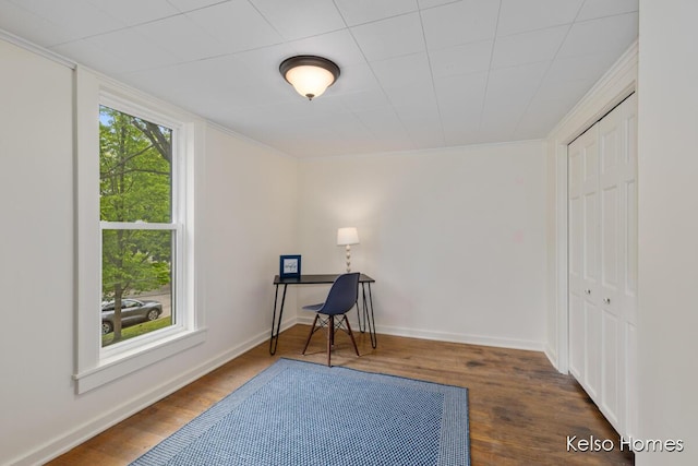 510 Division St, Big Rapids, MI 49307 - home office featuring wood finished floors, ornamental molding, and baseboards