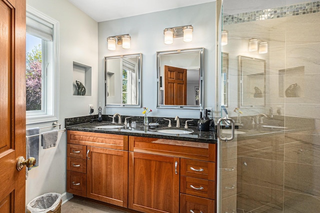 1336 Coventry Square Dr, Ann Arbor, MI 48103 - bathroom with double vanity and a stall shower