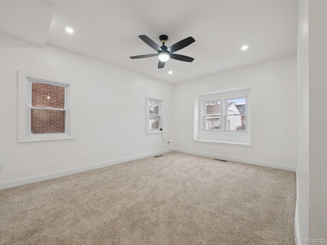 18212 Sorrento St, Detroit, MI 48235 - carpeted spare room featuring recessed lighting, ceiling fan, and baseboards